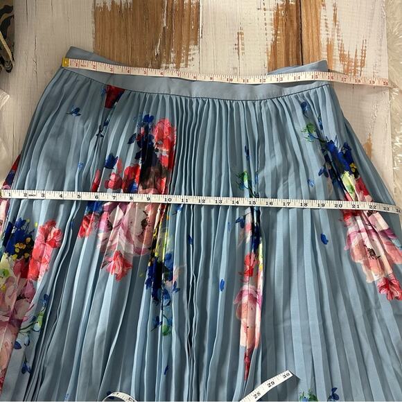 Ted Baker Harrpa Raspberry Ripple Asymmetrical Pleated Midi Skirt Size US 12 - Picture 10 of 14